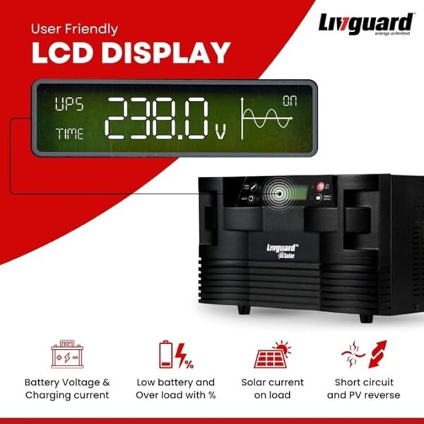 Livguard Solar Inverter 2200 VA 24V Pure Sine Wave Inverter with Built-in 40A Solar Charge Controller, Hybrid UPS for Home, Office and Solar Power Backup | - Image 3